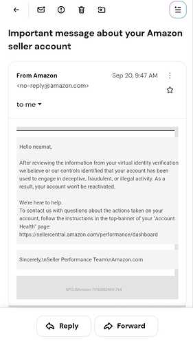 Important message about your Amazon seller account